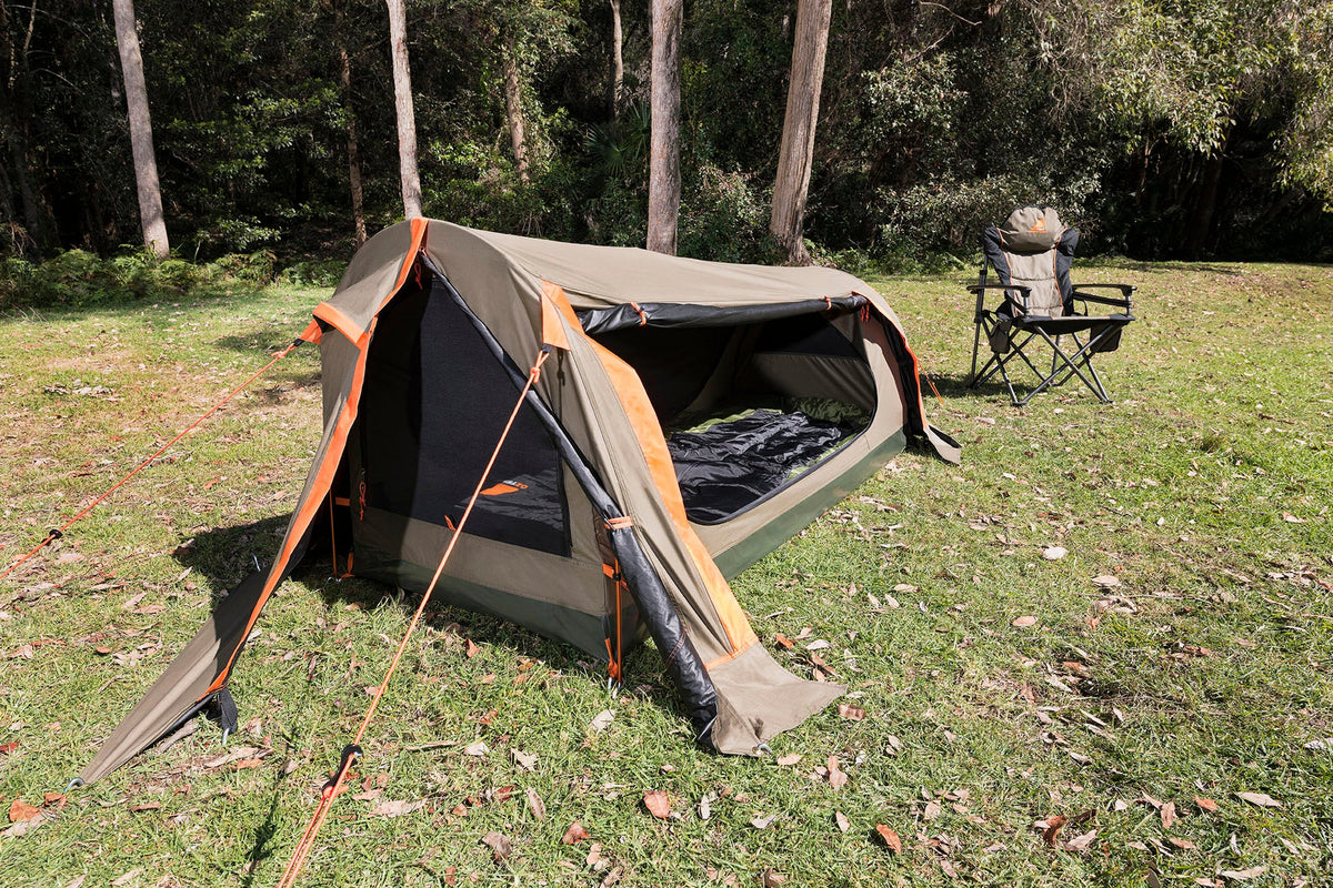 swag tent 2 person Oztent DS-2 Pitch Black Double Dome Swag — Amazon Outdoors